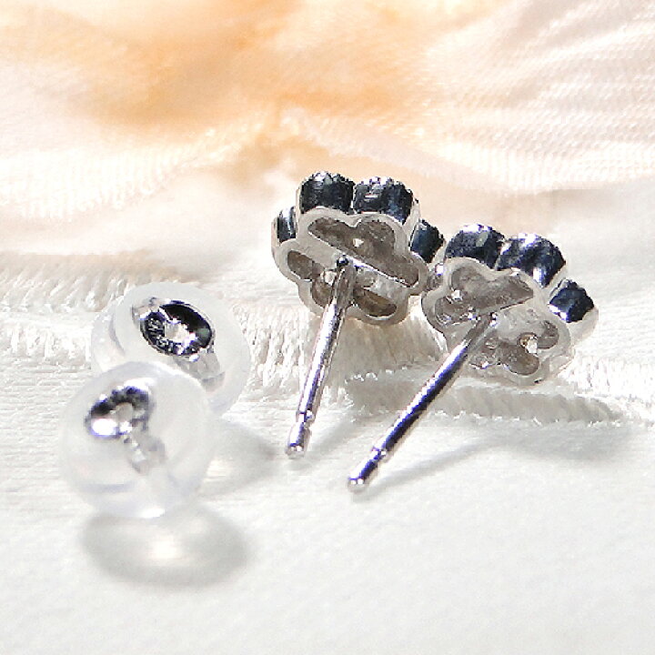 楽天市場】K18YG/WG【0.30ct】フラワーモチーフダイヤモンドピアス 