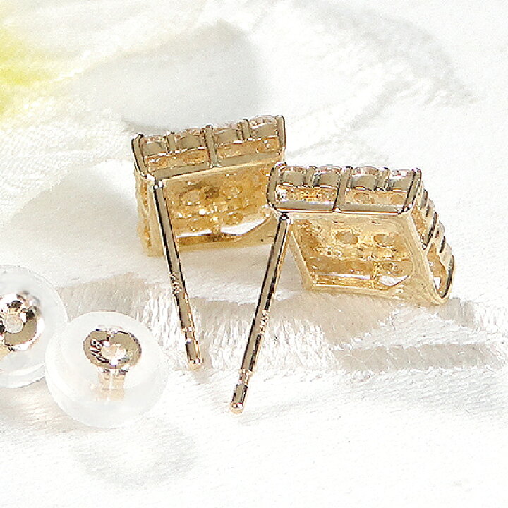 楽天市場】K18YG【0.6ct】ダイヤモンド パヴェ ピアススタッドピアス 