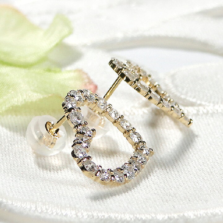 楽天市場】K18YG【1.20ct】ハート ダイヤモンド ピアス18金 K18 18K  