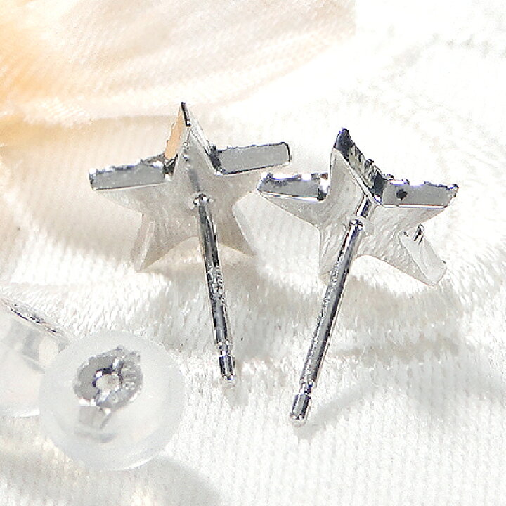 楽天市場】K18WG ダイヤモンド 星 ピアススタッドピアス スター  