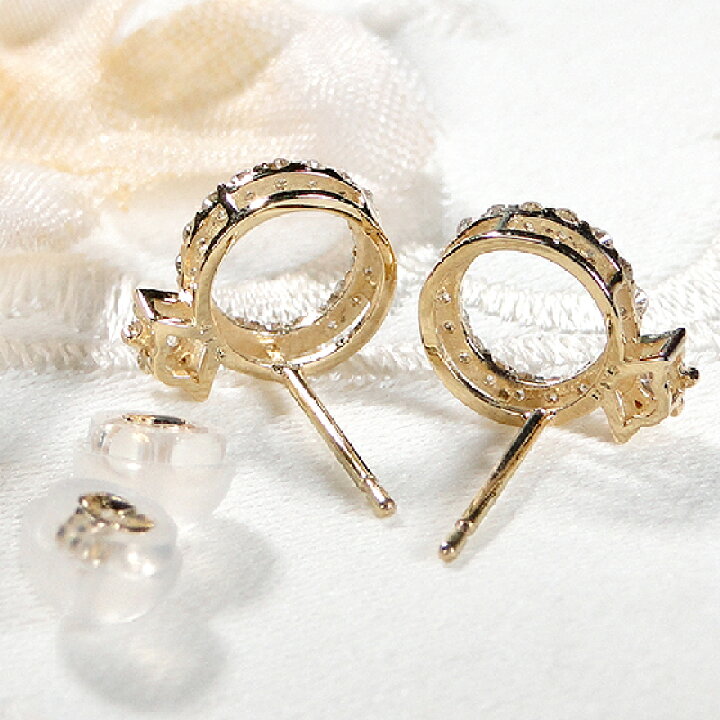 楽天市場】K18YG リングモチーフ ダイヤモンド ピアス【0.2ct】18金 