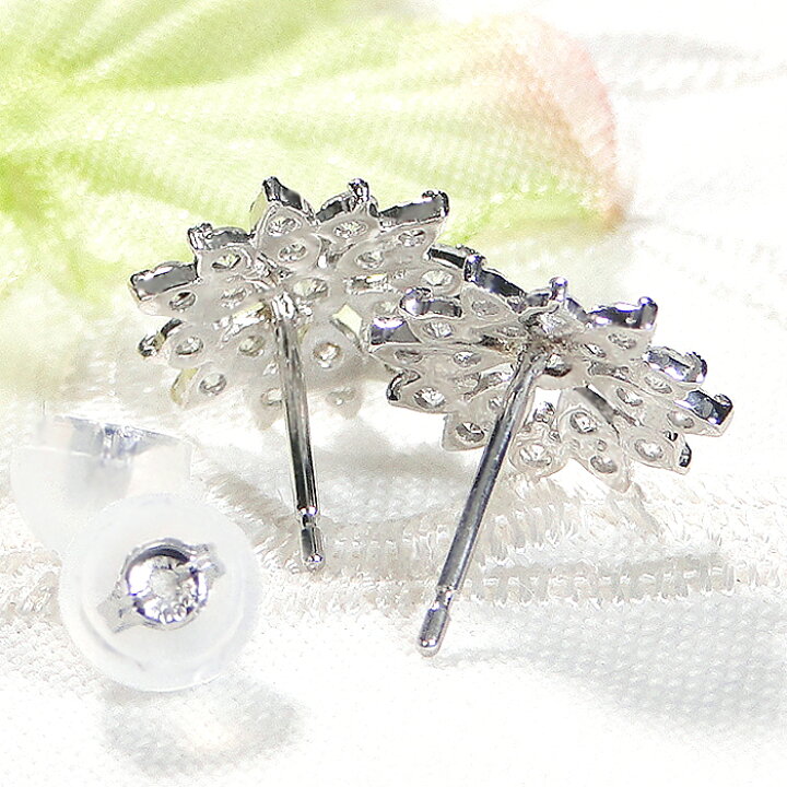 楽天市場】Pt900【0.6ct】フラワーモチーフ ダイヤモンド ピアスダイヤ  