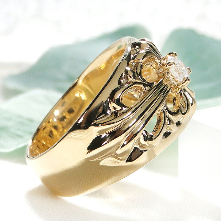 楽天市場】K18YG メンズ ダイヤ リング【0.3ct】【送料無料】【代引  