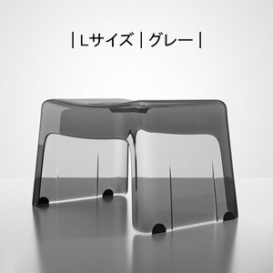 新作!アクリル【2サイズx3カラー/80kg耐荷重/カビにくい/スタッキング収納可能】お風呂 椅子 汚れにくい コの字 北欧 高級感 洗面器 バスチェア クリア おしゃれ 収納 セット 浮かせる 高め 20c