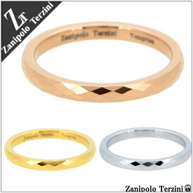 Zanipolo Terzini ダイヤ形カット ゴールド ノーマル ピンクゴールド タングステン リング 3～11号 タングステン リング レディース 指輪 シンプル ピンキーリング ダイヤ形カットでキラキラと輝く シンプルなタングステンリング 女性 レディースリング レディース指輪