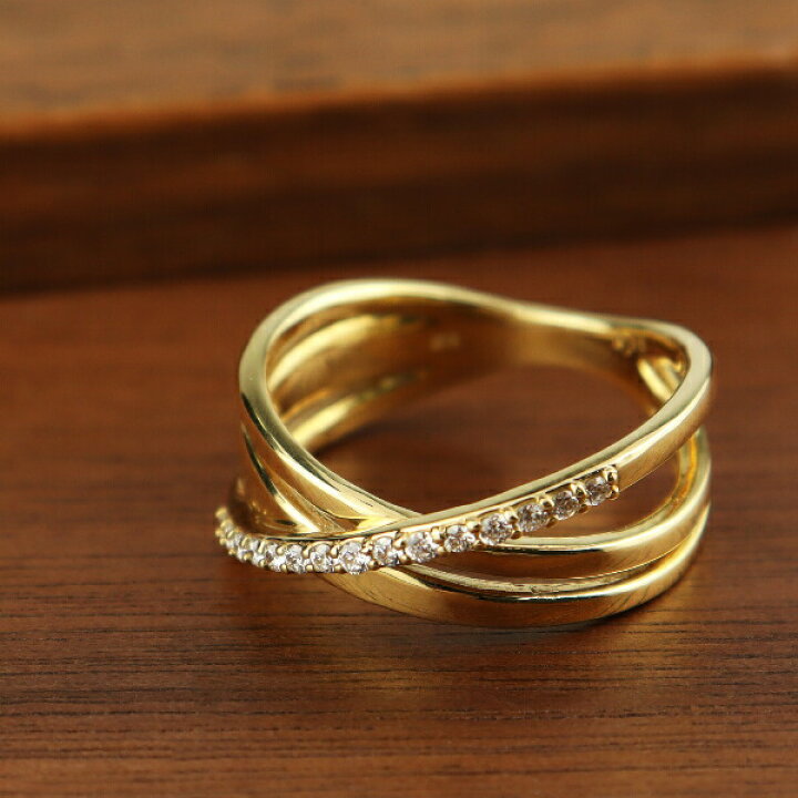 楽天市場】K18 三連 ダイヤモンド ゴールド リング 指輪 18金 18k 