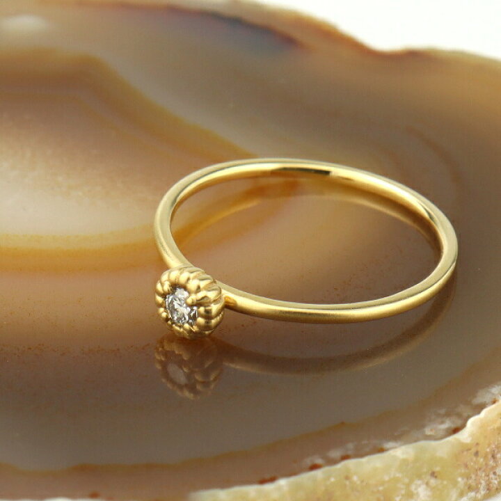 楽天市場】K18 一粒 ダイヤモンド リング 18金 18k ゴールド 指輪 天然 