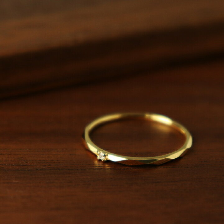 楽天市場】K18 ダイヤカット リング 一粒 ダイヤモンド 18金 18k 