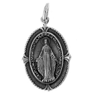マリア ペンダントトップ(チェーンなし) 不思議のメダイ オーバル ネックレス ペンダント シルバー925 銀 不思議のメダイ オーバル マリア ネックレス ペンダント シルバー925 銀 シルバーア