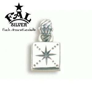 F.A.Lクラウンロゴキャンバスペンダント フラッシュ ペンダントトップ(チェーンなし) クラウン 王冠 クラウン 王冠 スクエア プレート 星 スター 彫刻 エフエーエル Fuck Around Lewisite ファック