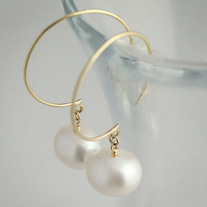 Irise coffret K10 ゴールド パール 真珠 バロックパール 一粒 フープ ピアス 2P 両耳用 レディース 10金 10k ドロップ アクセサリー ゴールドピアス K10 10k イエローゴールド イエロー 金 YG レディー