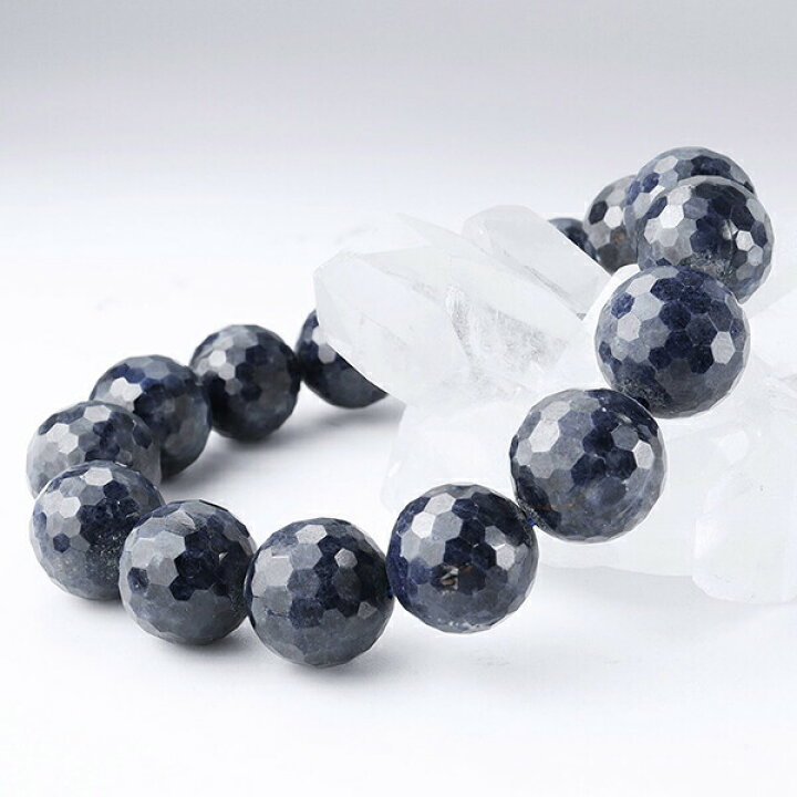 楽天市場】サファイア ブレスレット カット 13.5mm 18cm メンズM 