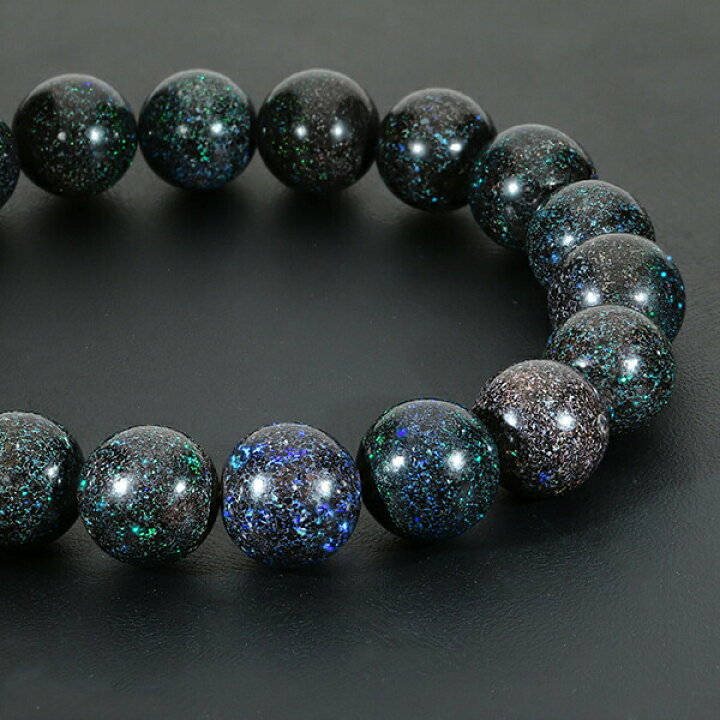 楽天市場】ブラックオパール ブレスレット 10mm 17.5cm メンズM 