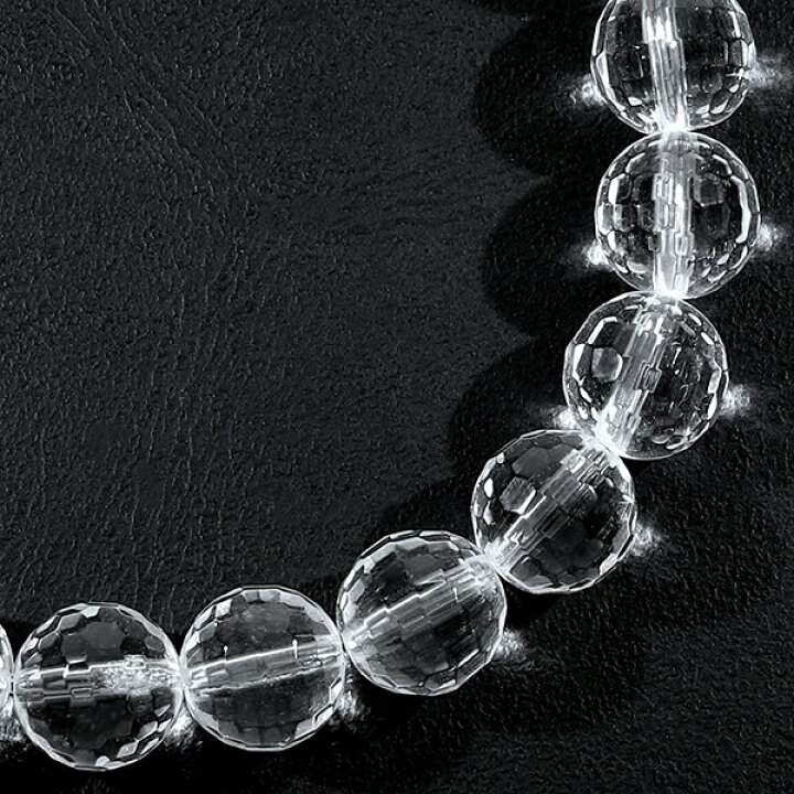 楽天市場】水晶 ブレスレット 128面 カット 8mm 16〜17.5cm S〜L 