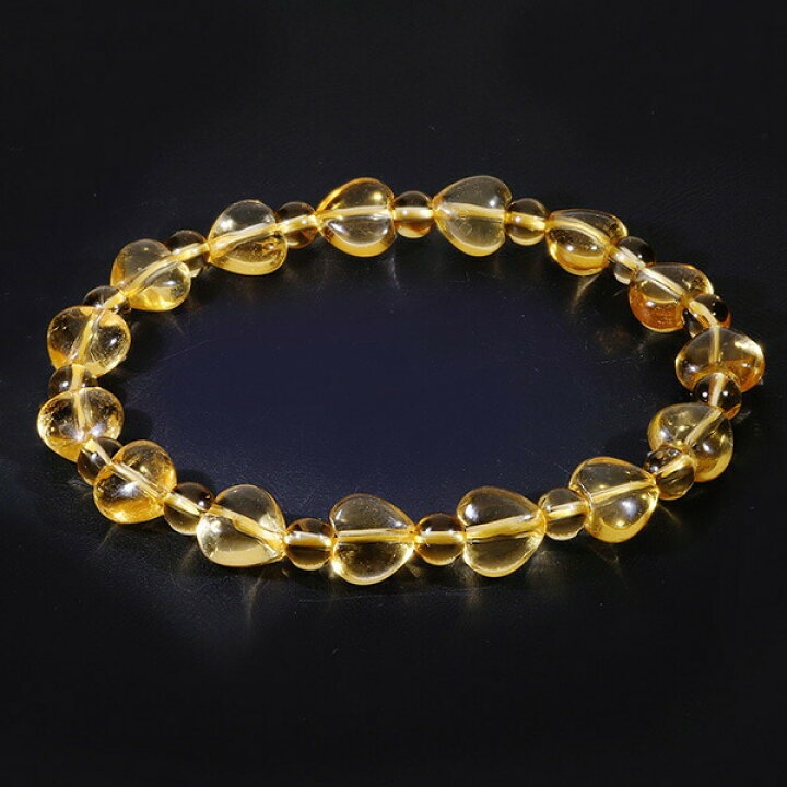 楽天市場】シトリン ハート ブレスレット 幅8mm 17cm レディースM 