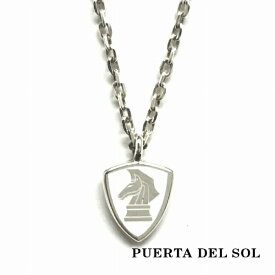 PUERTA DEL SOL エンブレム タイニー ネックレス(チェーン付き) ホワイト シルバー950 ユニセックス シルバーアクセサリー SV950 銀 ブリタニアシルバー ブランド シルバー950 ホワイト プレゼント SV950 アクセサリー 銀