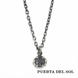 PUERTA DEL SOL 唐草 ストーン 小ぶり ネックレス(チェーン付き) 50cm ヘマタイト シルバー950 チェーン付き ユニセックス シルバーアクセサリー シルバーアクセサリー ブランド SV950 首飾り 人気 おしゃれ SV950 銀