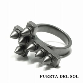 PUERTA DEL SOL Destroy 破壊 スタッズ リング(11号～23号) ブラック シルバー950 チタンコーティング ブランド 銀指輪 ブリタニアシルバー メンズリング ユニセックス チタンコーティング おしゃれ SV950 指輪 銀 銀
