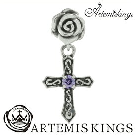 Artemis Kings ローズクロス 1P 片耳用 パープル キュービック ジルコニア ピアス メンズ レディース Artemis Kings アルテミスキングス シルバーアクセサリー ブランド 性別を問わずあらゆる人を魅了しつつ更に進化を続ける… シルバー シルバー925 男性 女性 メンズピアス