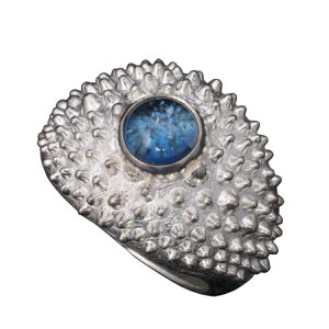 龍頭 ブルートパーズ 霰 リング 14〜28号 指輪 メンズ シルバー シルバーリング メンズリング ギフト おしゃれ 人気 シルバー950 指輪/リング:伝統技法を用いた龍頭でしか見る事の出来ないシ