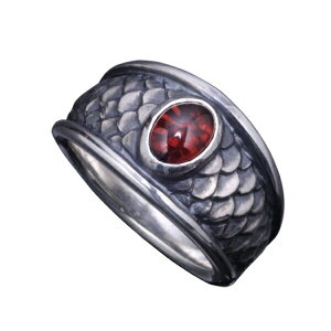 龍頭 ガーネット 龍鱗 リング 14〜25号 指輪 竜 ドラゴン メンズ シルバー ギフト 人気 龍 シルバー950 おしゃれ 男性 指輪/リング:和柄をモチーフとしたオリジナルハンドメイドのシルバーリ