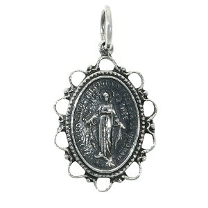 不思議のメダイ マリア 透かし ペンダントトップ ネックレスチャーム (チェーンなし) シルバー925 ネックレス ペンダント 聖母マリア ペンダントヘッド プレゼント メダイ 男性 チャーム 聖