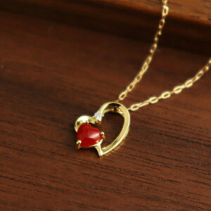 K18 ハート 珊瑚 ネックレス 18金 18k ゴールド サンゴ コーラル 赤珊瑚 天然石 ダイヤモンド アニバーサリー お守り レディースアクセサリー Women's Jewelry Ladies 贈り物 天然石 誕生石 4月 天然 ダ