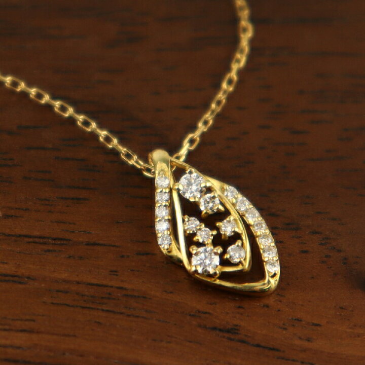 楽天市場】K18 ダイアモンド ドロップ ネックレス 18金 18k ゴールド 