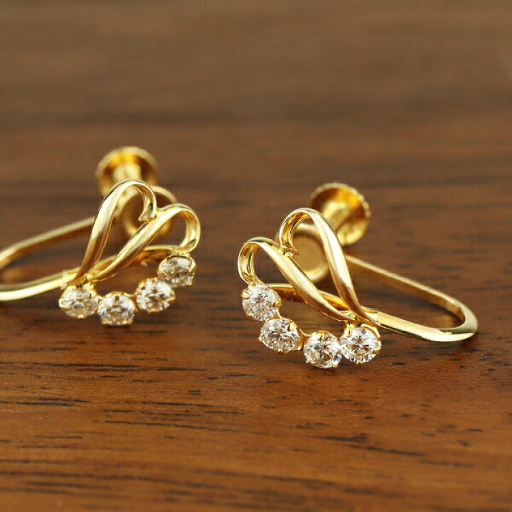 楽天市場】K18 ダイヤモンド ゴールド イヤリング 2P 両耳用 18金 18k 
