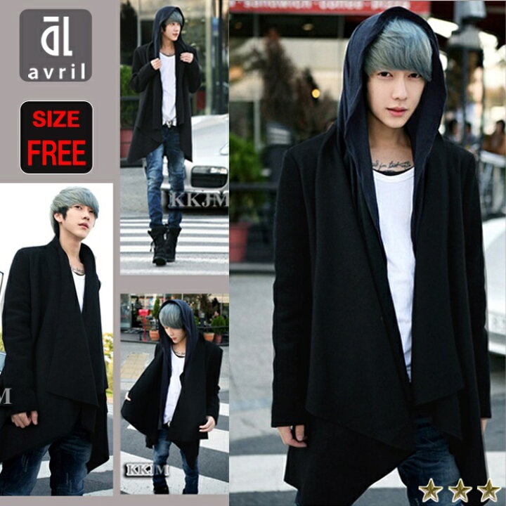 楽天市場 カーディガン メンズ コーディガン レディース 男女兼用 ロングカーデ ポンチョカーディガン こうもり コウモリ ブラック 黒 マント ライブ 21 モッズコート バッグ専門alizee