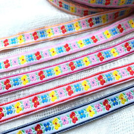 ＊2mでお届け＊チロリアンテープ アジア チェンマイ タイ リボン モン族 ラインテープ 縁取り 手作り 細め クラフト ハンドメイド 花 10mm 15mm アジアン雑貨 エスニック ヒッピー 手芸用品 カラフル 輸入雑貨 ネイティブ 刺繍 アジア 首輪 小物作り チロリアン