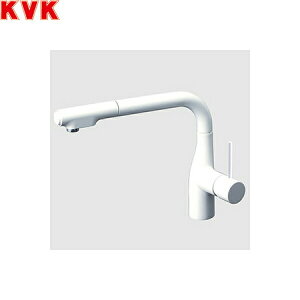 KM6101ECC4HS KVK 流し台用 シングルシャワー付混合栓 撥水膜コーティング 一般地仕様 グロスホワイト 送料無料()