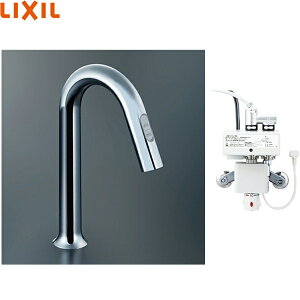 AM-313TCV1 リクシル LIXIL/INAX 洗面器・手洗器用自動水栓 オートマージュグーズネックタイプ 手動・湯水切替スイッチ付 サーモスタット付 送料無料()