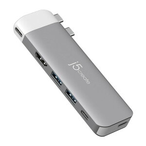 j5create JCD394V2 MacBook Pro/Air��p 6in1 �}���`�A�_�v�^�[ �X�y�[�X�O���[