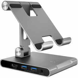j5create JTS224 �h�b�L���O�^�u���b�g�X�^���h USB-C 4K60 7in1 �X�y�[�X�O���C