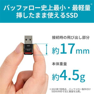 BUFFALO SSD-PST500U3BA OtSSD ɏTCY 500GB SSDPST500U3BA