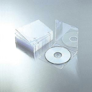 エレコム CCD-JSCS10CR Blu-ray/DVD/CDケース(スリム/PS/1枚収納) クリア
