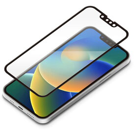 PGA PG-22KGLK02FBL 2022年 iPhone 14用 ガイドフレーム付 液晶全面保護ガラス Premium Style ブルーライト低減