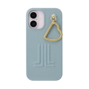 LANVIN en Bleu LBLBEWPHCIP2461 Slim Wrap Case with Heart Charm for iPhone16 Light Blue