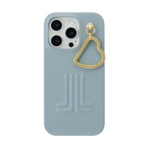 LANVIN en Bleu LBLBEWPHCIP2463P Slim Wrap Case with Heart Charm for iPhone16 Pro Light Blue