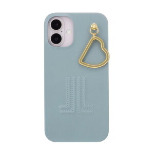 LANVIN en Bleu LBLBEWPHCIP2467 Slim Wrap Case with Heart Charm for iPhone16 Plus Light Blue