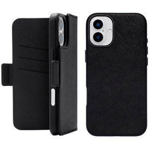 ���j�P�[�X 2Way Mag Flip Case for iPhone 16 Plus (black) UNI-CSDIP24L-2MFBK