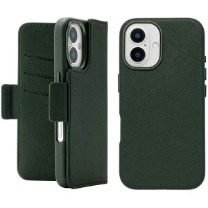 ���j�P�[�X 2Way Mag Flip Case for iPhone 16 (green) UNI-CSDIP24M-2MFGN