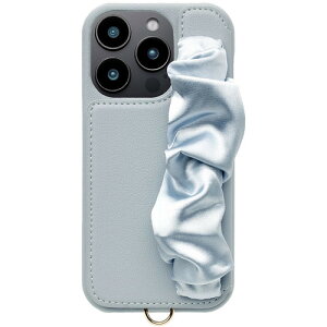 ���j�P�[�X Classy Scrunchie Case for iPhone 16 Pro (pale blue) UNI-CSIP24MP-2CSPB