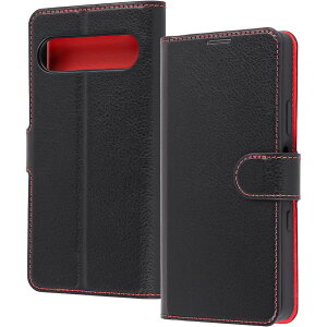 レイ・アウト Xperia 10 VII / 耐衝撃マグベルト S 手帳型レザーケース / BK/RD RT-RXP10M7ELC1/BR