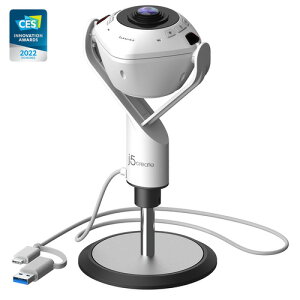 j5 create JVU368 USB �X�s�[�J�[�t�H������ 360°�p�m���} Web�J���� �z���C�g�A�u���b�N