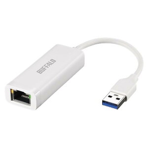 BUFFALO LUA6U3AGTEWH LAN�A�_�v�^�[ USB3.2 Gen1�Ή� USB Type-A�ڑ� �P�[�u����9cm �z���C�g
