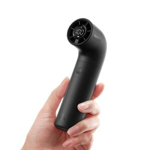 AECOOLY PH02ABK Aero-A High-Speed Handheld Fan R���^�f�U�C�� LED�f�B�X�v���C���� 5�i�K���ʐؑ� �u���b�N