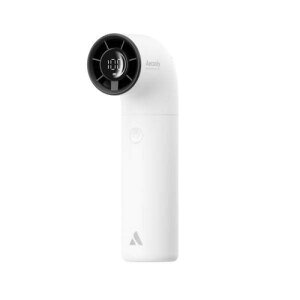 AECOOLY PH02AWH Aero-A High-Speed Handheld Fan R���^�f�U�C�� LED�f�B�X�v���C���� 5�i�K���ʐؑ� �z���C�g