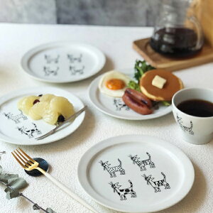 Little mimmi Plate 18.3cm(リトルミンミ プレートL)Bitte Stenstrom(ビッテ・ステンストローム)波佐見焼 国産 パン皿 スイーツ フルーツ サラダ ネコ かわいい おしゃれギフト ラッピング ギフトラ